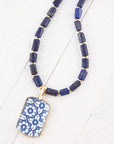 Santorini Cobalt Blue Lapis Golden Necklace