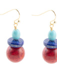 Scardale Multi Stone Colorful Golden Drop Earrings
