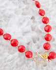 Scardale Red Shell Pearl Golden Necklace
