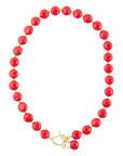 Scardale Red Shell Pearl Golden Necklace