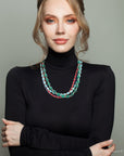 Scarsdale Multi Stone Colorful Statement Necklace
