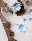 Scenic Beach Blue Larimar and Sterling Silver Pendant Necklace