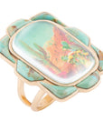 Scenic Desert Sedona Blue Turquoise Golden Ring