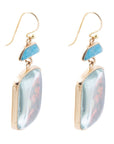 Scenic Dark Florals Blue Apatite Golden Drop Earrings