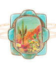 Scenic Sedona Blue Turquoise and Golden Cuff Bracelet