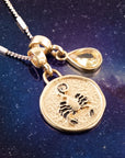 Scorpio - Zodiac Yellow Citrine Golden Charm Necklace
