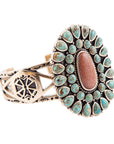 Sedona Blue Turquoise Goldtone Statement Cuff Bracelet