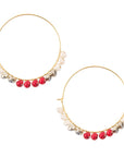 Sepia Red Hoop Earrings