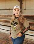 Sequin Camo Bow Graphic Tee