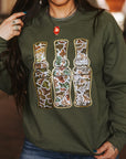Sequin Hunting Duck Calls Patch Sweatshirt