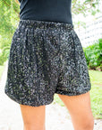Black Sequin Shorts -clearance