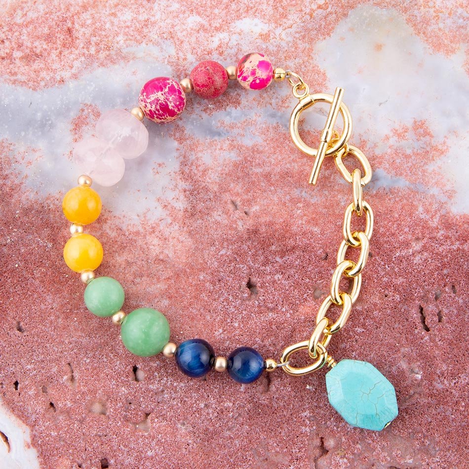 Serape Multi-Color Golden Toggle Bracelet