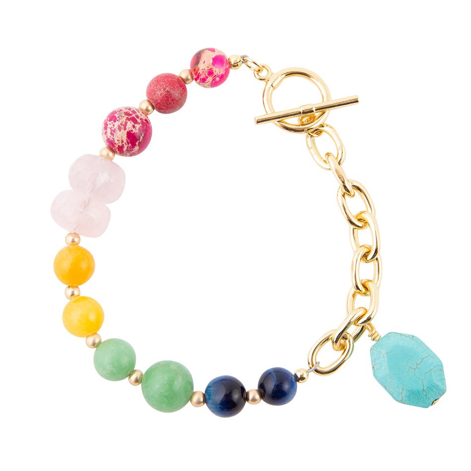 Serape Multi-Color Golden Toggle Bracelet