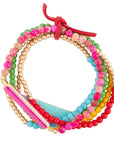 Serape Multi Stone Stretch Bracelet Set