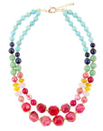 Colorful Serape Multi Stone Statement Necklace