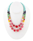 Colorful Serape Multi Stone Statement Necklace
