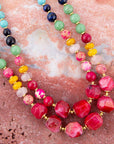 Colorful Serape Multi Stone Statement Necklace