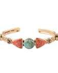 Shades of Multi Stone Golden Cuff Bracelet
