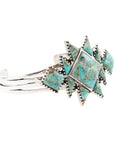 Sharp Blue Turquoise and Sterling Silver Cuff Bracelet