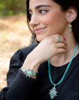 Sharp Blue Turquoise and Sterling Silver Ring