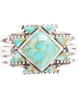 Sharp Blue Turquoise and Sterling Silver Ring