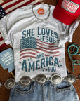 She Loves Jesus & America Graphic Tee