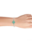 Shielded Lime Green Turquoise and Sterling Silver Cuff Bracelet