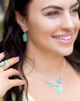 Shielded Lime Greeen Turquoise and Sterling SIlver Necklace