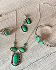 Shielded Lime Greeen Turquoise and Sterling SIlver Necklace