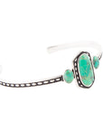 Shielded Lime Green Turquoise and Sterling Silver Cuff Bracelet