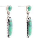 Shielded Lime Turquoise and Sterling Silver Earrings