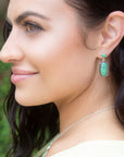 Shielded Lime Turquoise and Sterling Silver Earrings