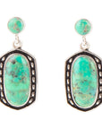 Shielded Lime Turquoise and Sterling Silver Earrings