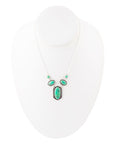 Shielded Lime Greeen Turquoise and Sterling SIlver Necklace