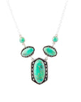 Shielded Lime Greeen Turquoise and Sterling SIlver Necklace