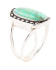 Shielded Lime Green Turquoise and Sterling Silver Ring
