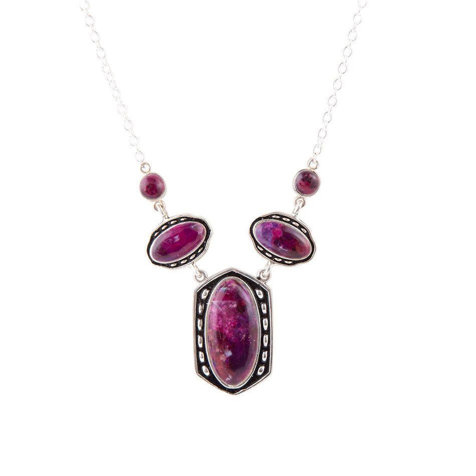 Shielded Purple Turquoise and Sterling Silver Necklace