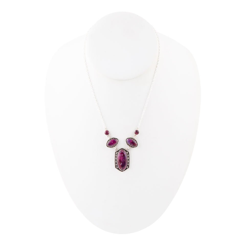 Shielded Purple Turquoise and Sterling Silver Necklace