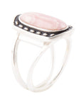 Shielded Pink Rhodonite and Sterling Silver Ring