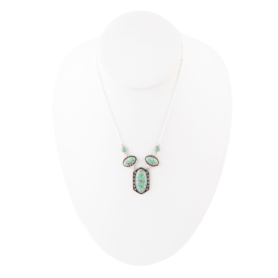 Shielded Turquoise and Sterling Silver Necklace