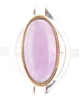 Shine Bright Purple Amethyst Sterling Silver and Gold Ring