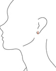 Short Linear Orange Sponge Coral and Sterling Earrings