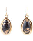 Shungite Matrix and Bronze Drop Earrings