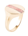 Signet Orange Sponge Coral and Golden Circle Ring