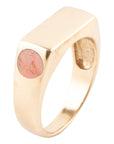 Signet Orange Sponge Coral and Bronze In The Hole Ring