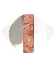 Signet Orange Sponge Coral and Sterling Silver Circle Ring