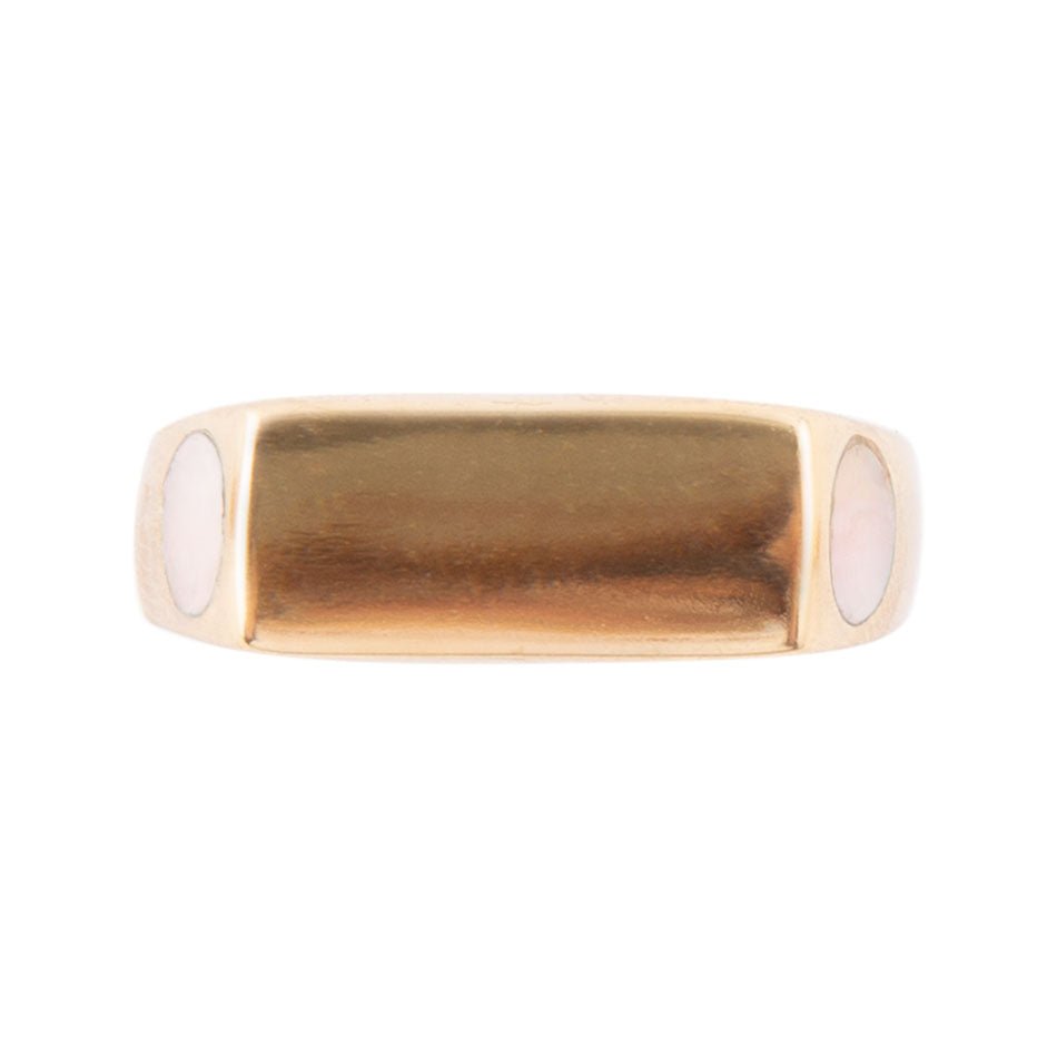 Signet Pink Opal and Bronze In The Hole Ring