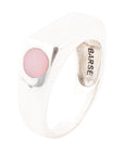 Signet Pink Opal and Sterling Silver In The Hole Ring