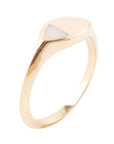 Signet Triangle Pink Opal and Bronze Ring