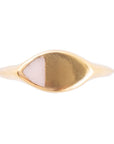 Signet Triangle Pink Opal and Bronze Ring